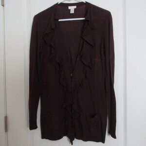 ruffle shawl collar cardigan